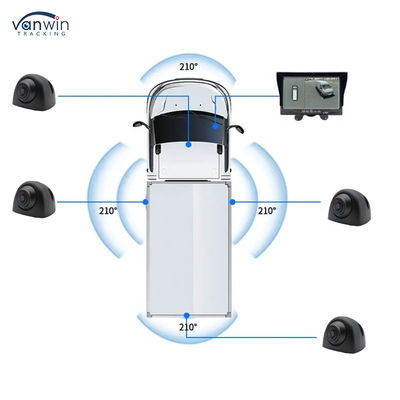 3D HD 1080P 360 cámara de estacionamiento de coche camión cámara de advertencia inversa coche cámara de 360 grados vista de pájaro del sistema de seguridad