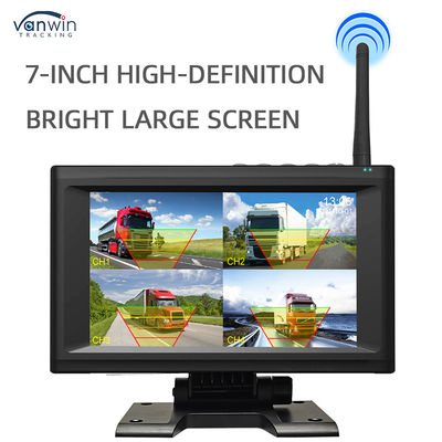 Kit de monitoreo de automóviles de pantalla IPS inalámbrica de 7 pulgadas con 4 cámaras solares Apoya la visión nocturna IR y fácil de instalar