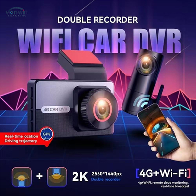 Advanced 2K 4G SIM Card Dual Lens GPS Dash Camera Visión nocturna WDR Funciones de grabación en bucle Compatible VW Smart Coches Android IPS