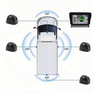 360 grados de visión de alrededor 3D Sistema de cámara de camión de trabajo pesado AI Detección de punto ciego para camión autobús RV Auto ayuda de marcha atrás