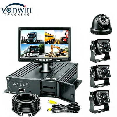 Recordador DVR móvil 1080P de 4 canales personalizable. Sistema de monitoreo de flota de autobuses y camiones.