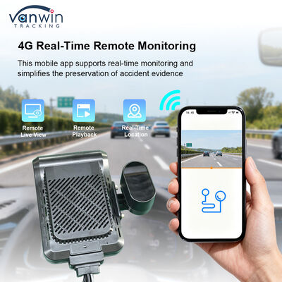 Sistema de cámara de salpicadero con grabadora de vídeo digital móvil 4G inteligente de IA de 4 canales, seguimiento GPS, visión nocturna, monitorización remota en la nube