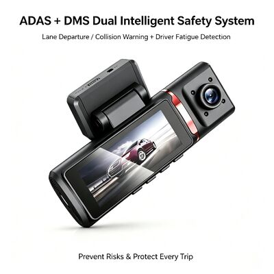 4K Dashcam de conducción asistida avanzada GPS ADAS DMS con soporte WIFI para monitoreo de estacionamiento