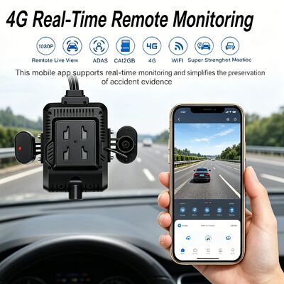 24V 4CH AI Dash Cam Kit Cámara de seguridad de vehículos DVR con DMS ADAS BSD Cámara lateral para camión / autobús