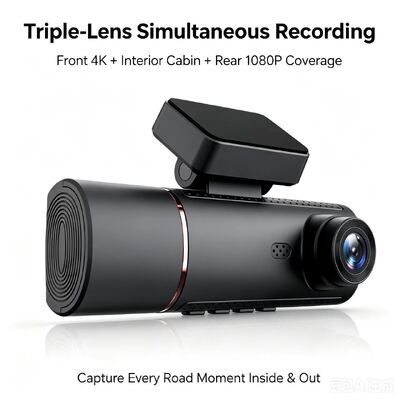 3 canales HD DVR Dash Cam 4G 4K Frente 1080P Cabina trasera GPS de seguimiento ADAS DMS 24/7 Parking Monitor para la seguridad de la flota