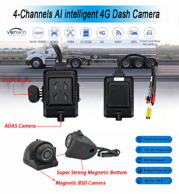 Grabadora Dash Cam con algoritmo de IA incorporado para la detección del comportamiento del conductor y módulo 4G que admite bandas de frecuencia globales