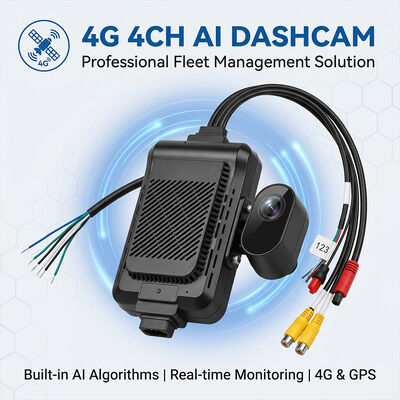 Grabador de tablero 4G para camiones pesados ​​con ADAS BSD - Cámara de flota telemática GPS con botón de pánico SOS