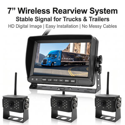 Sistema de cámara inalámbrica AHD 1080P de 7 pulgadas/9 pulgadas/10 pulgadas con monitor de pantalla táctil Kit de cámara de visión trasera activa 2K