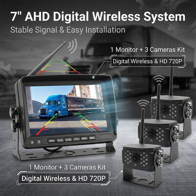 Sistema de cámara de respaldo inalámbrico Digital, Monitor de pantalla táctil de 9 ", cero retardo, Kit de señal de alcance Extra largo para remolque de viaje, autocaravana
