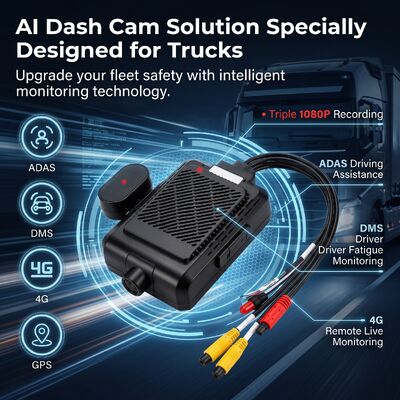 Cuatro canales de inteligencia artificial con cámara 4G inteligente, ADAS + DMS + Seguridad activa BSD, 1080P + 720P grabación para taxis