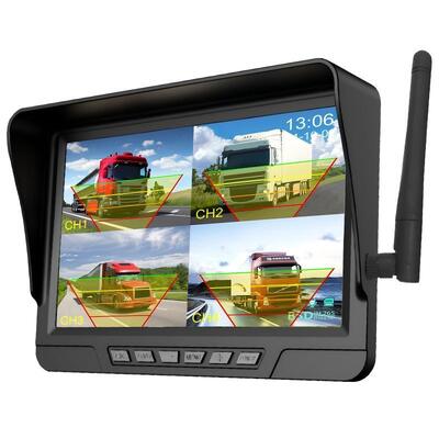 Kit de cámara inalámbrica para tractor de 2 canales Plug and Play - Monitor de 7" IP68 con visión nocturna, BSD y diseño resistente a vibraciones