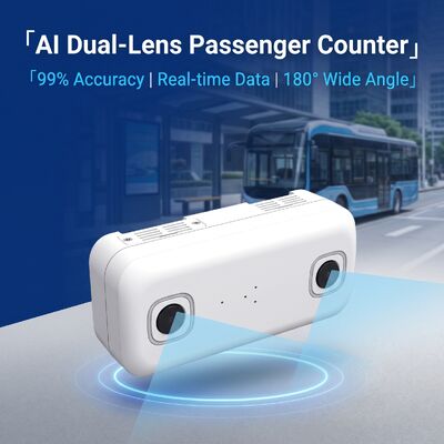 Contador de personas binocular 3D para autobuses, dispositivo de conteo de pasajeros de doble lente, sensor de contador de pasajeros automático con cámara