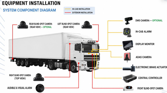 Sistema AEBS con radar de onda milimétrica de 77 GHz ADAS + DMS y conectividad 4G/5G para telemática de flota