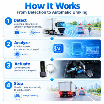 Sistema automático de frenado de emergencia AEBS con radar de onda milimétrica de 77 GHz ADAS + DMS y seguimiento GPS 4G para la seguridad del vehículo