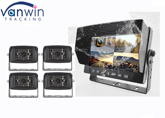 7 pulgadas 4 divisiones AHD HD impermeable TFT monitoreo de automóviles sistema de visión trasera con marco en forma de U