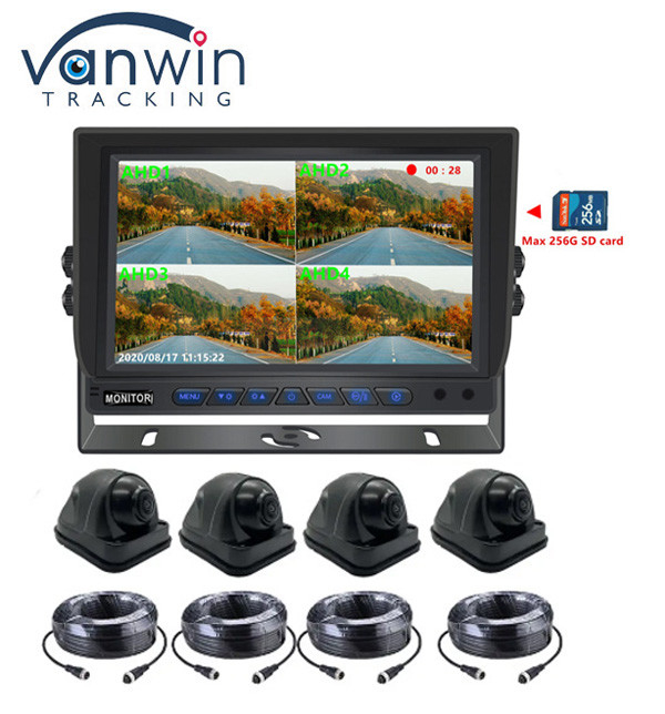 9 pulgadas 1080P Quad Car Monitor Con DVR Función Soporte 256G Grabación de vídeo con tarjeta SD