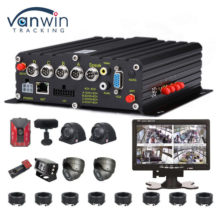AI 4CH Grabador de automóviles con GPS DVR 1080p Grabador de vídeo de DVR móvil de automóviles