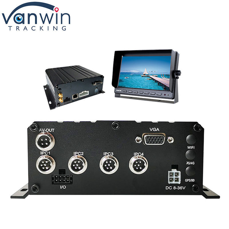 HD 1080P H.264 4 canales DVR móvil GPS WIFI Registrador de vehículos de autobuses