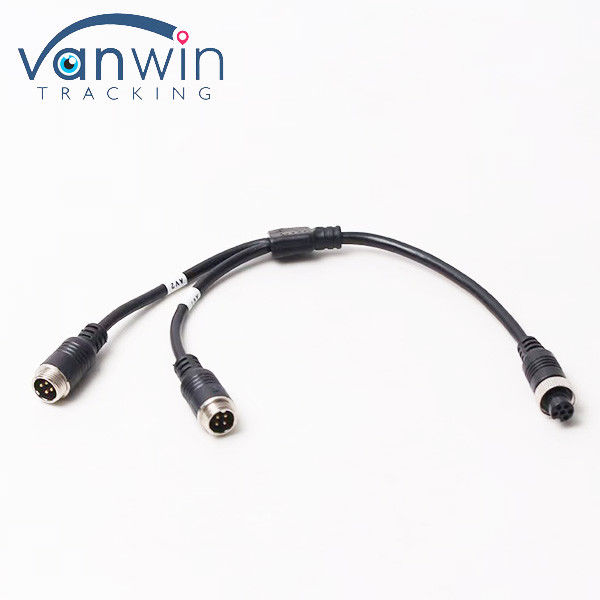 Cables de adaptación de aviación de 6 pines femenino a doble 4P masculino para el sistema de seguridad del vehículo