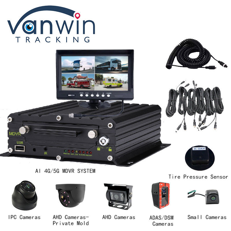 4G 5G WIFI GPS 8 CH AI DVR móvil ADAS DMS con tarjeta SD HDD SSD para automóvil autobús camión
