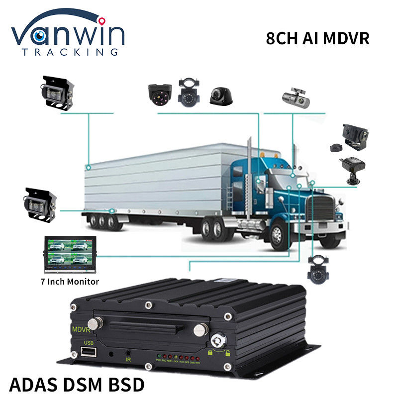 8CH CCTV Recorder Car MDVR AI Sistema de alerta temprana de seguridad DVR móvil ADAS DMS BSD