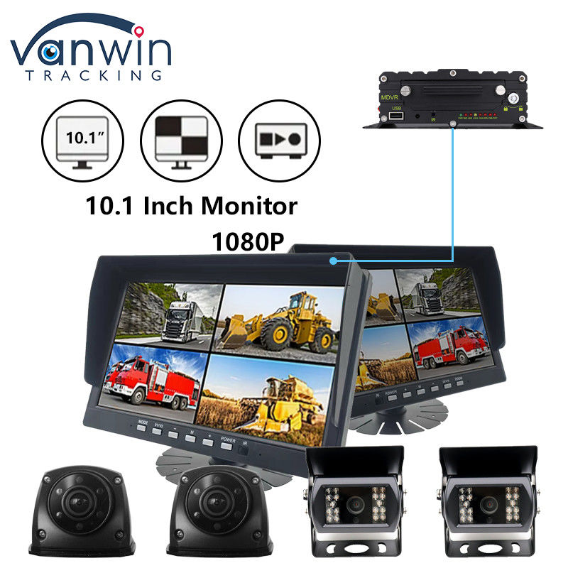 10.1 pulgadas IPS Seguridad TFT Monitor de coche HD 1080P pantalla para camión autobús cámara del vehículo
