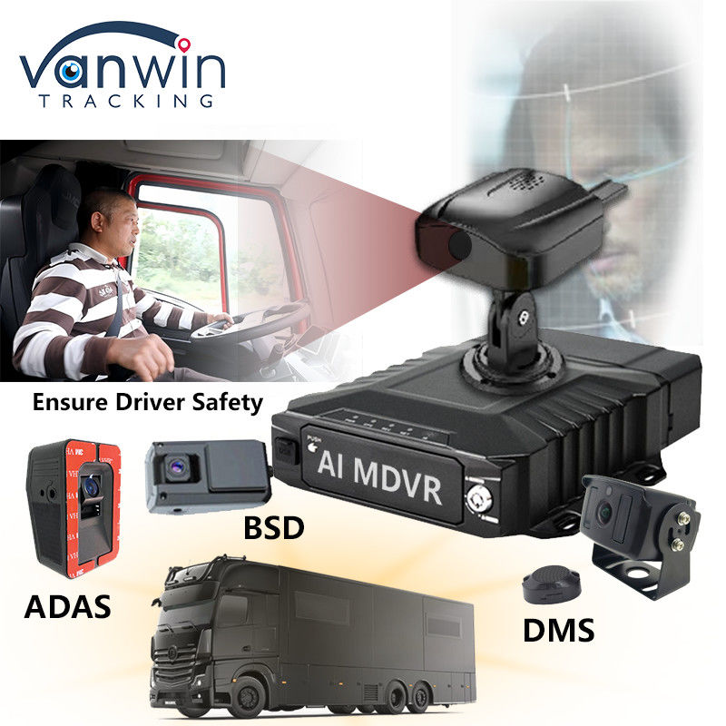 H.265 8CH HDD DVR móvil de conducción avanzada DSM ADAS BSD AI Sistema de monitoreo de sensores peatonales
