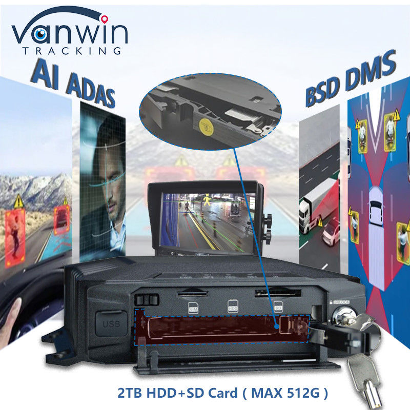 AHD 1080P 8CH 4G GPS DVR móvil con ADAS DSM BSD algoritmo incorporado AI