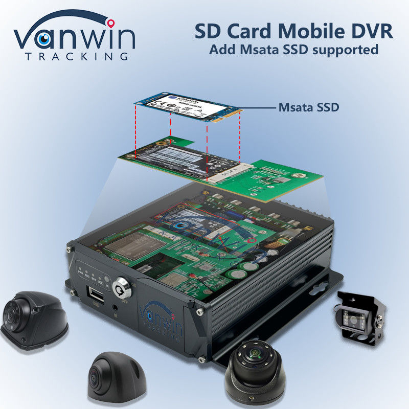 Tamaño Mini Añadir Msata SSD Soportado 4CH DVR móvil 4G Vehículo GPS de seguimiento MDVR