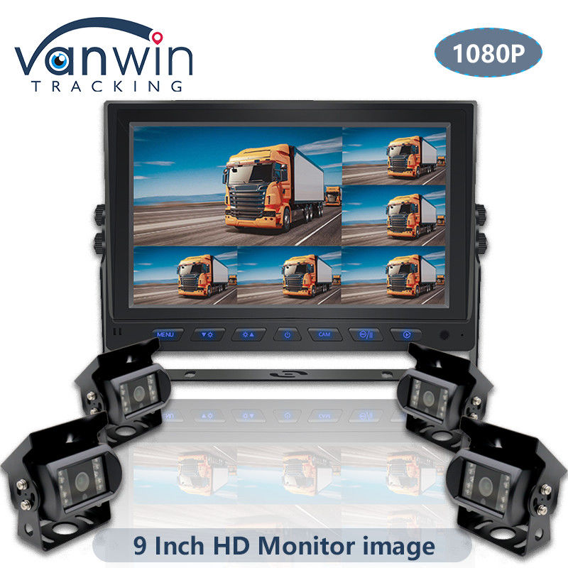 9 pulgadas AHD 1080P MDVR Monitor de 8 canales Full HD Monitor de pantalla dividida para vehículo