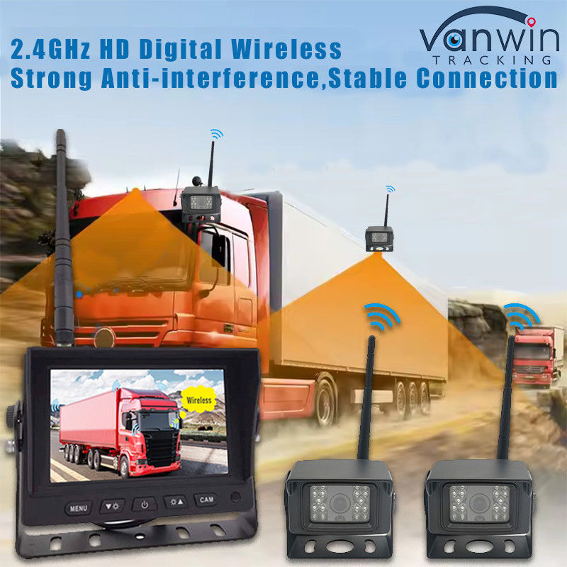 5 pulgadas Digital HD DVR Cámara de seguridad de camión inalámbrico Sistema de monitoreo de pantalla de visión cuadrada