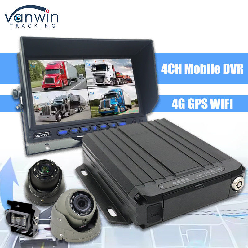 OEM ODM Tiempo real 4CH GPS DVR móvil con 4G 1080P WiFi con doble tarjeta SD MDVR para autobús