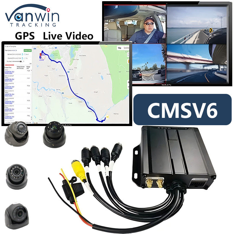 4CH doble tarjeta SD DVR móvil de tamaño pequeño Caja negra de automóvil en el vehículo CCTV 4G GPS MDVR