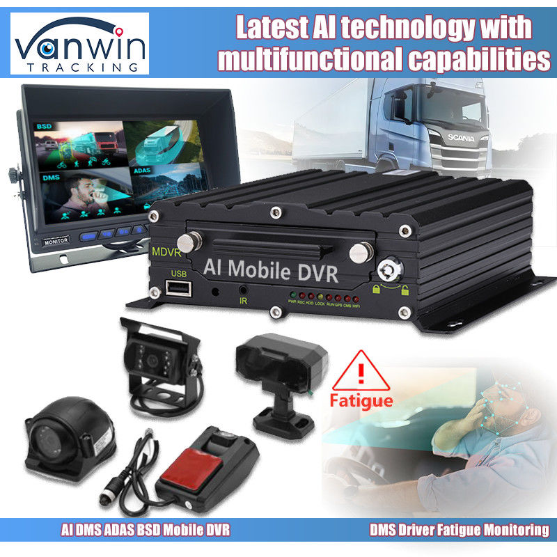8CH 1080p 4G AI DVR móvil con ADAS DMS Sistema de cámara BSD GPS DVR móvil para camión