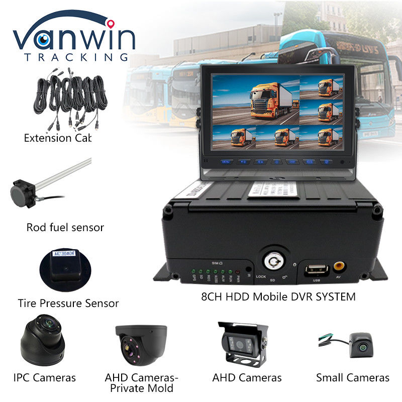 Full HD 1080P 8CH DVR móvil H.265 CMSV6 Conducir autobús 4G Wifi MDVR Cámara de automóvil Autobús