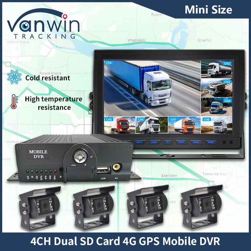 H.265 4CH Full HD DVR móvil en vivo Blackbox Grabadora 4G Wifi GPS CCTV del vehículo