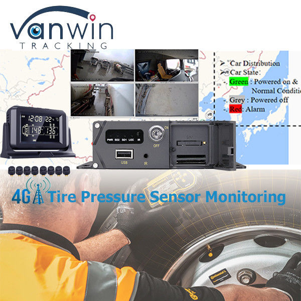 AHD 1080P Soporte de nivel de aceite y presión de neumáticos Monitoreo de grabadora de video de 8 canales MDVR para camión / vehículo logístico