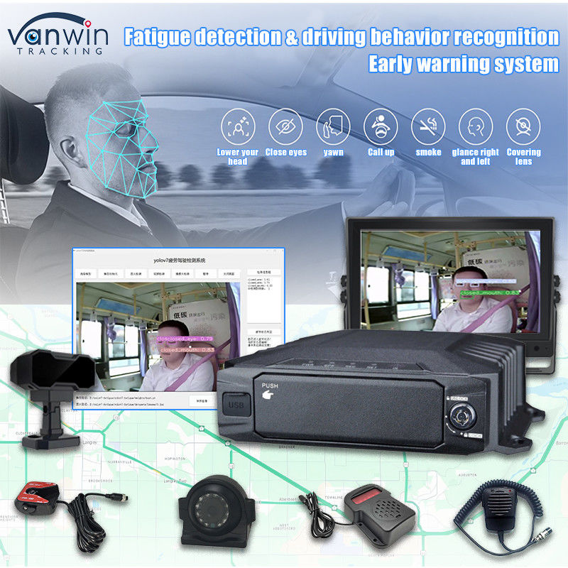 8CH 1080P HDD AI Sistemas de seguridad de DVR móvil con 4G GPS WIFI ADAS DSM BSD