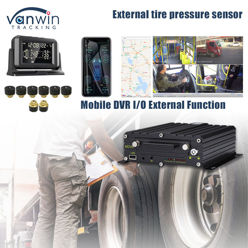 Apoyo 4G GPS DVR móvil 4 / 8 / 10 Control en tiempo real de la presión de los neumáticos Sistema inteligente