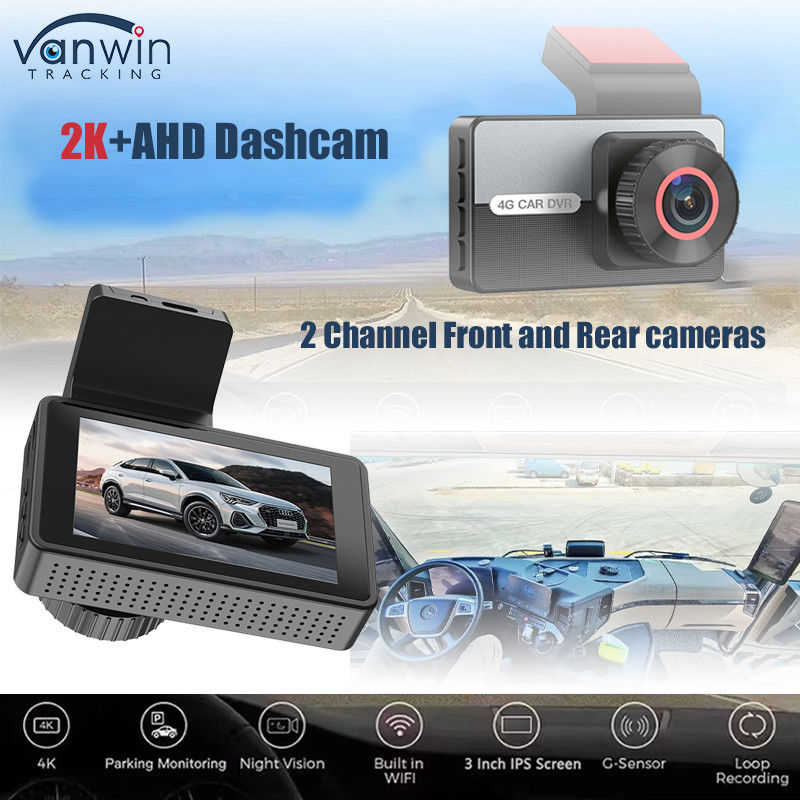 2K 1080P Dual Dash Cam WiFi APP Control de visión nocturna Monitor de estacionamiento G-Sensor para automóvil