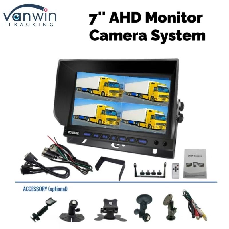 7 pulgadas de AHD Cuadricampo Split Car Monitor Sistema de monitorización de la pantalla del vehículo