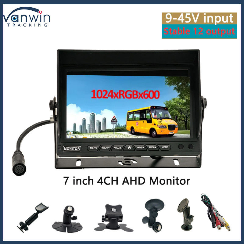 Monitoreo de automóviles 7 pulgadas salida VGA CCTV Auto-compatible pantalla de vigilancia de seguridad con sombrero de sol con soporte U