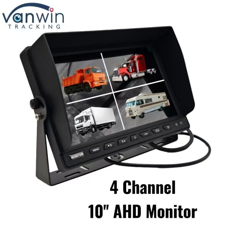 Negro de alta definición 4 canales de monitoreo de automóviles 7 "9" 10" Tamaño opcional para una variedad de vehículos Sistema PAL / NTSC