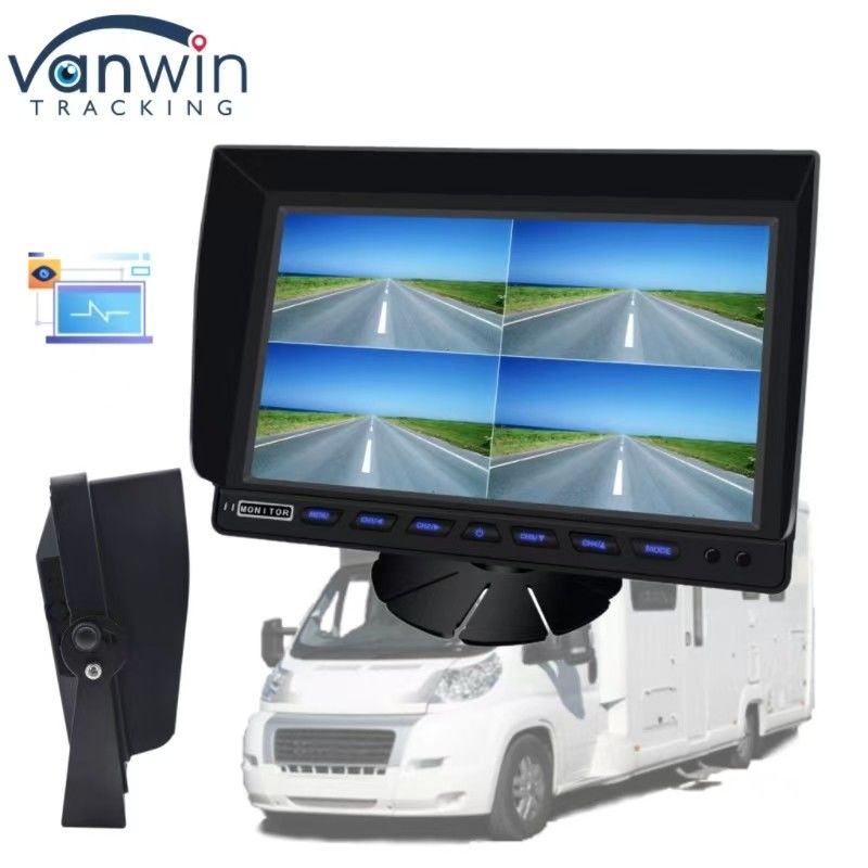 10.1 pulgadas 4 canales de monitoreo de automóviles de gran tamaño HD pantalla de vigilancia para una variedad de vehículos