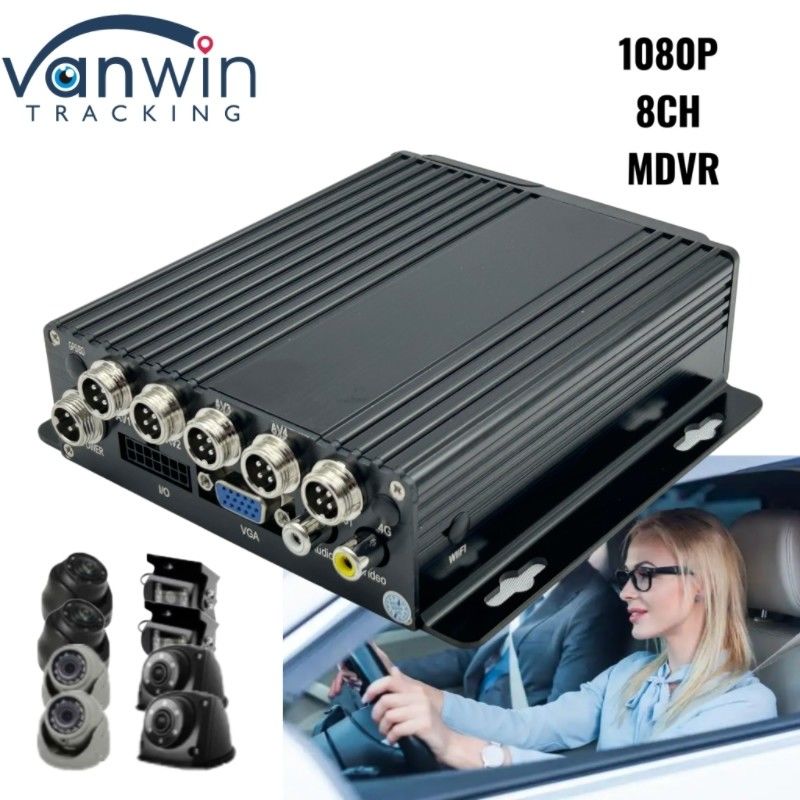 Tarjeta SD 4G MDVR 1080P 8 canal de registro de vehículos con función GPS adecuado para cada flota