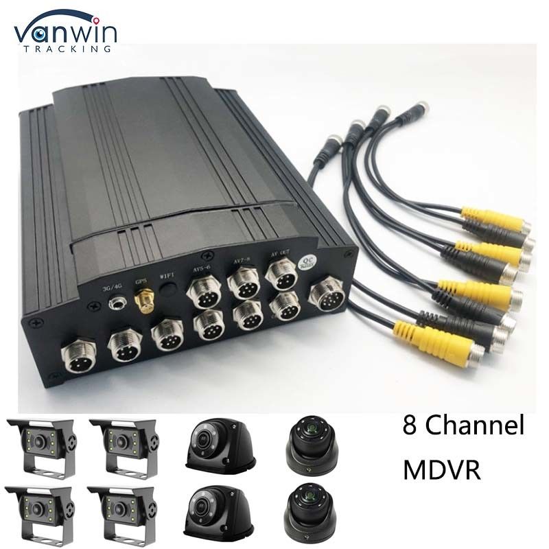 8 canales de tarjeta SD móvil DVR CCTV AHD 1080P grabadora de vídeo para el taxi camión cámara de autobús