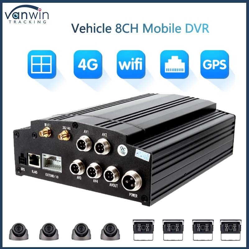 8 canales DVR móvil 1080P 4G GPS WIFI DVR de tarjeta HDD Full HD cámaras de coche para autobús de la ciudad