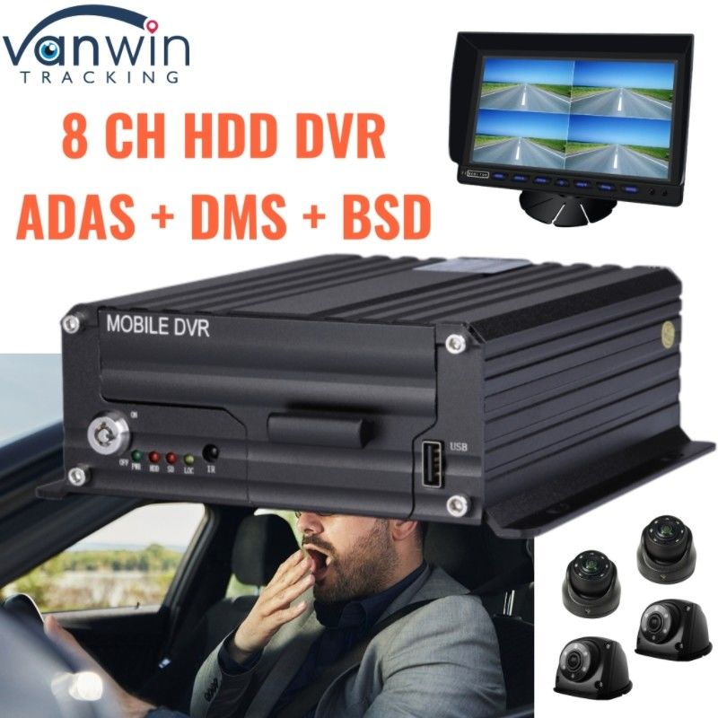 DVR HDD avanzado de 8CH AI con ADAS DMS BSD 4G GPS para monitoreo de seguridad del vehículo