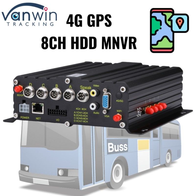 OEM HDD de 8 canales MNVR Grabadora de vídeo de seguridad de vehículos para la flota de camiones y autobuses