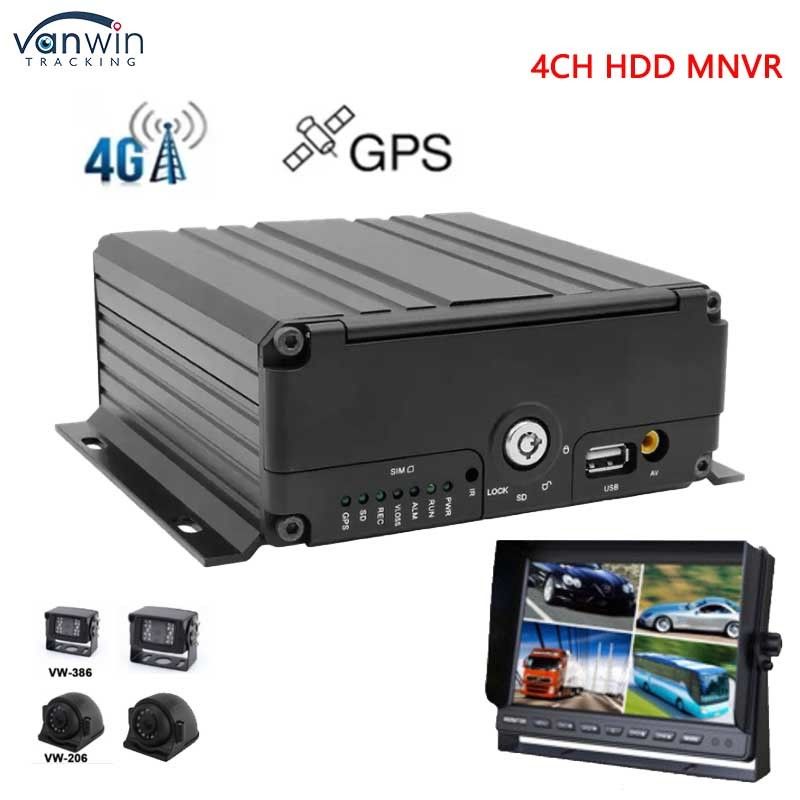 4 canales NVR móvil con 1080P remoto 3G 4G GPS WiFi Vehículo Bus Truck Network Monitoreo